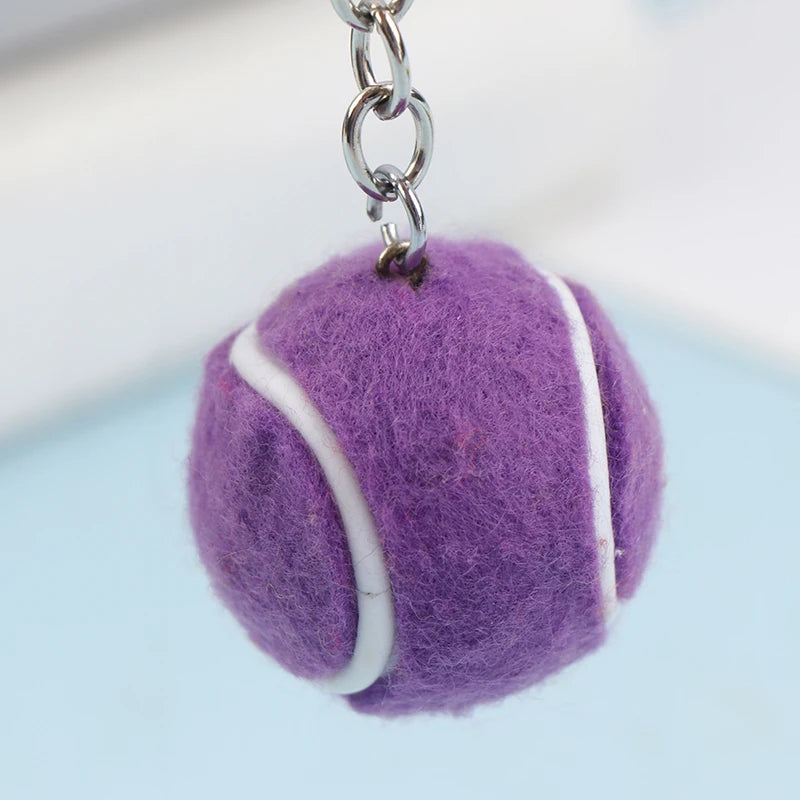 1PC Tennis Ball Key Chain Metal Keychain Car Key Chain Key Ring sports chain pendant Sport Ball Club Souvenir Teenager Fan Gift
