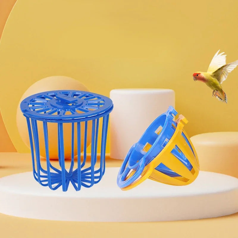1pcs Bird Parrot Feeder Cage Fruit Vegetable Holder Cage Accessories Hanging Basket Container Toys Pet Budgie Cage Supplies
