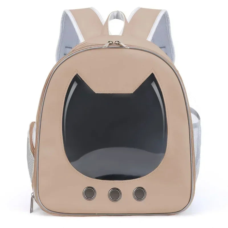 Trasportino 1Pcs Pet Carrier Backpack Outdoor PU Portable Travel Carrier Bag for Cat Small Dogs Transparent Breathable Carrying Shoulder Bag