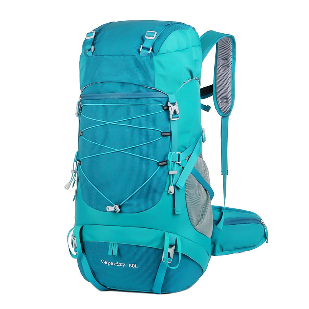 01-Zaino da trekking da 50 litri con copertura antipioggia.