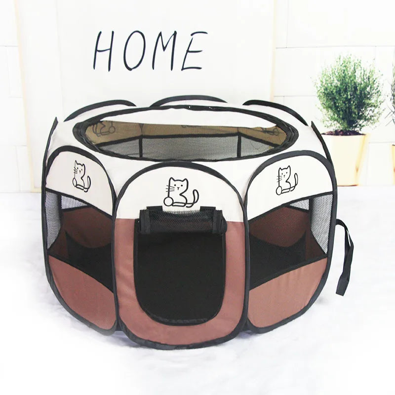 Portable Foldable Pet Tent Kennel Octagonal Fence Puppy Shelter Easy To Use Outdoor Easy Operation Large Dog Cages Cat Fences