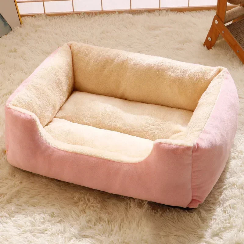 Winter Warm Plush Cozy Cat House Beds Cushion Kittens Puppy Sofa Kennel Cats Houses Soft Pet Sleeping Supplies for Small Dogs