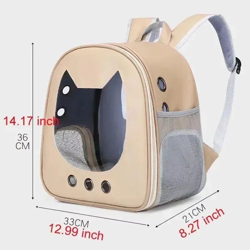 Trasportino 1Pcs Pet Carrier Backpack Outdoor PU Portable Travel Carrier Bag for Cat Small Dogs Transparent Breathable Carrying Shoulder Bag