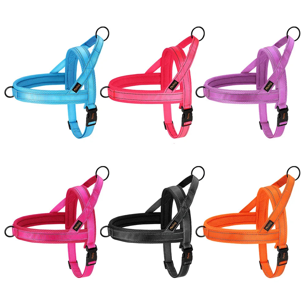 Pettorina Nylon Dog Harness No Pull Dog Harnesses Vest Soft Padded Pet Walking Vests Harnesses Durable For Small Medium Large Dogs Pug