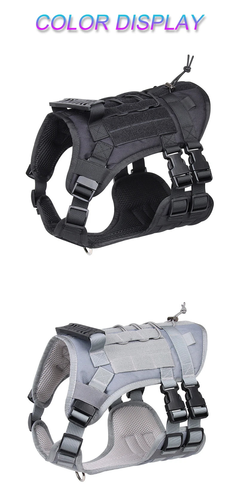 Pettorina Tactical Dog Harness with Handle and Leash Military Dog Walking Accessory for Rottweiler Medium Large Dog Puppy Harness