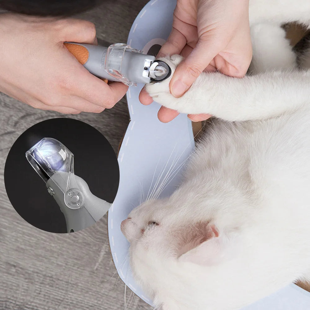 Pet Nail Clipper LED Light-emitting Magnifiable Dog Cat Special Nail Clipper Multi-function Nail Trimmer Pet Grooming Supplies