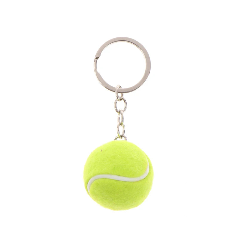 1PC Tennis Ball Key Chain Metal Keychain Car Key Chain Key Ring sports chain pendant Sport Ball Club Souvenir Teenager Fan Gift