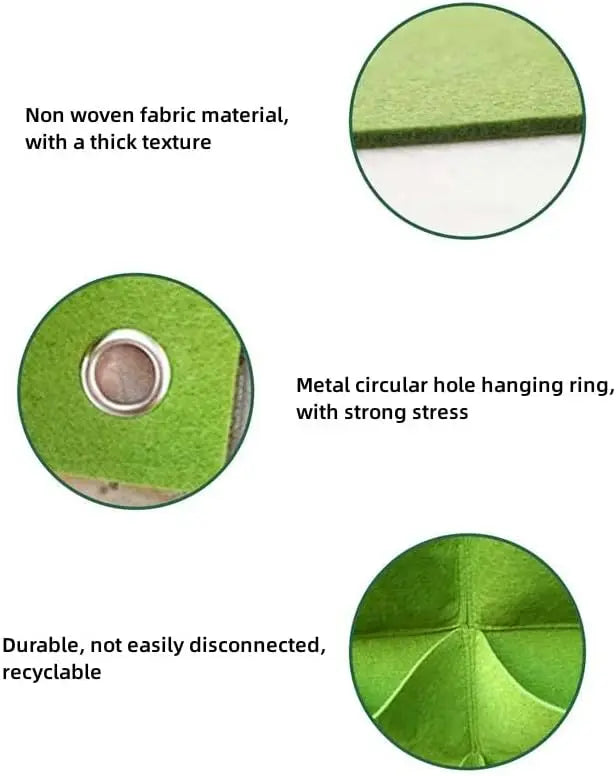 Plant growth bag, Felt Vertical Wall Planter Outdoor Herb Vegetable Hanging Garden Plant Holder for Railing, Balcony, Fence