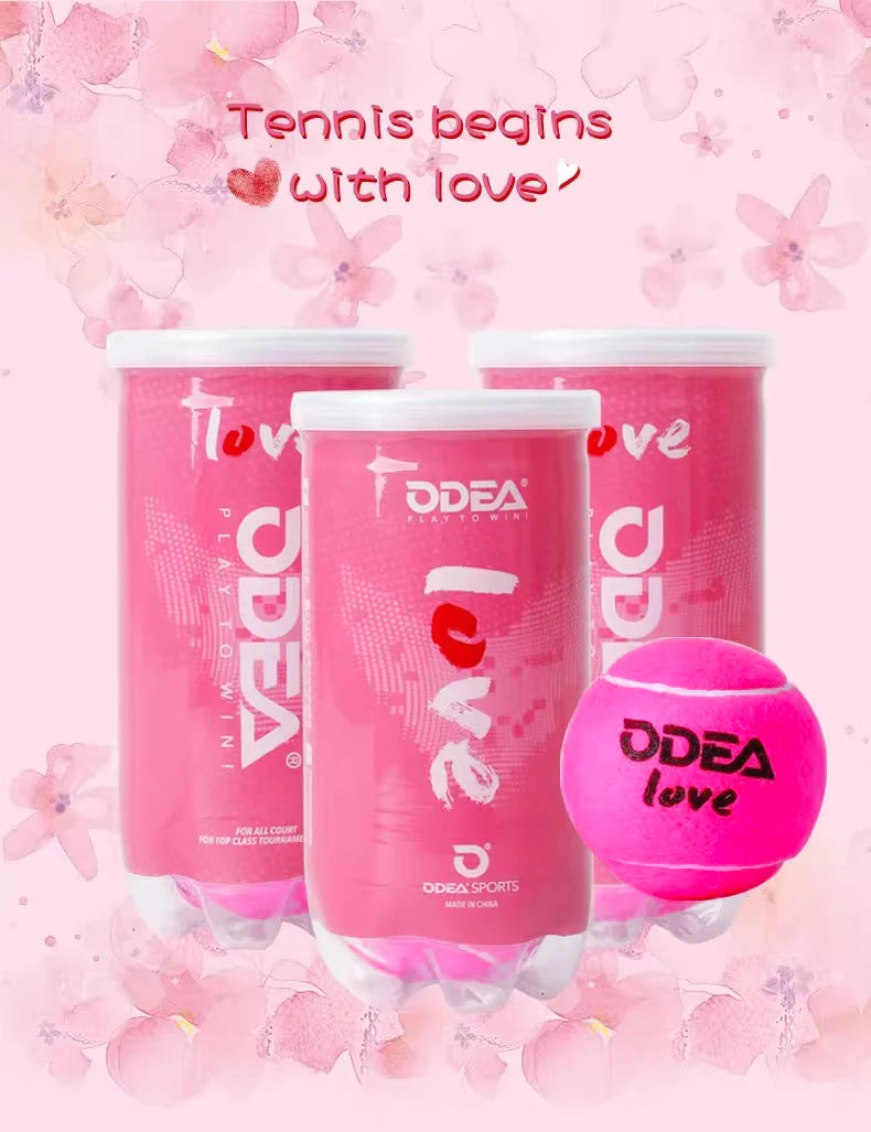 ODEA Professional Pink Tennis Ball Training Tennis Balls for Beginner Girls Wearable High Elastic Training 2 ball/barrel