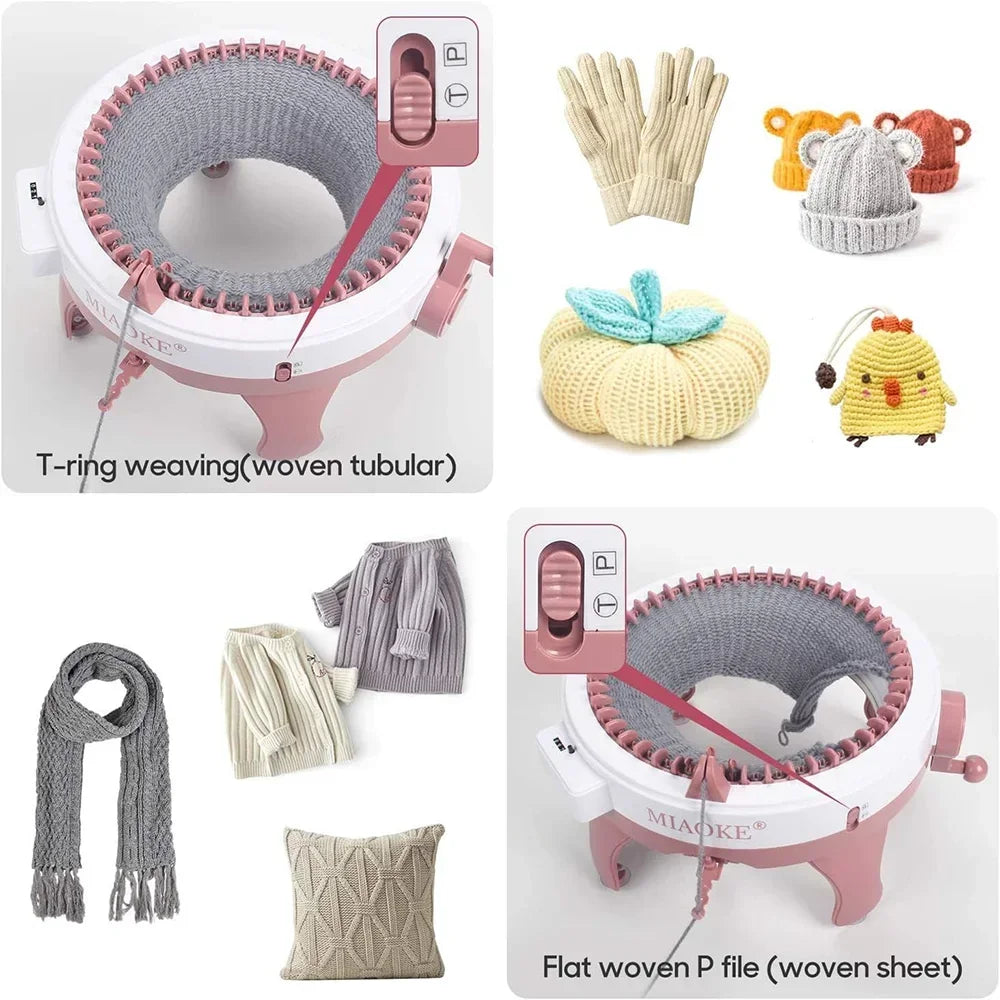 Versatile Efficient 22/40/48-Needles Hand Knitting Machine for DIY Scarves Sweaters Hats Socks Craft Project for Adults and Kids