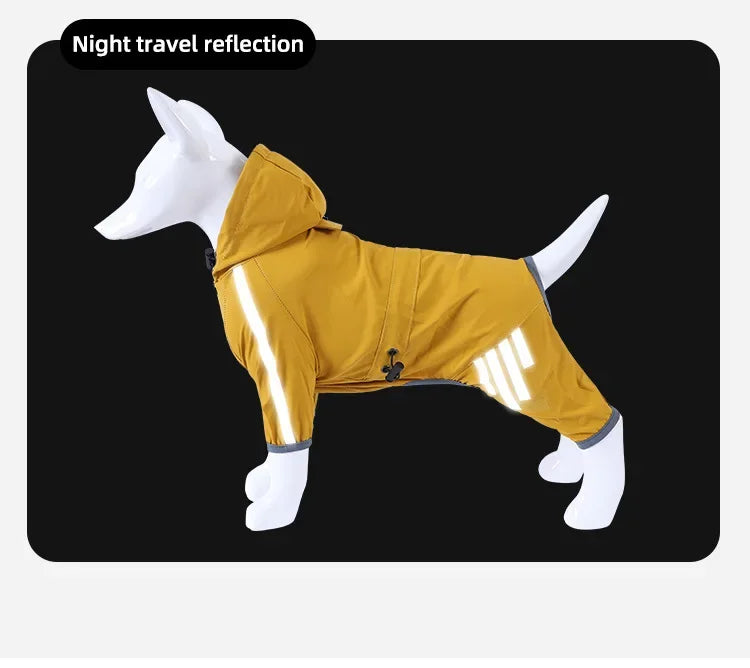 Pet Dog Waterproof Raincoat Jumpsuit Reflective Rain Coat Sunscreen Dog Outdoor Clothes Jacket for Small Medium Dog Pet Supplies
