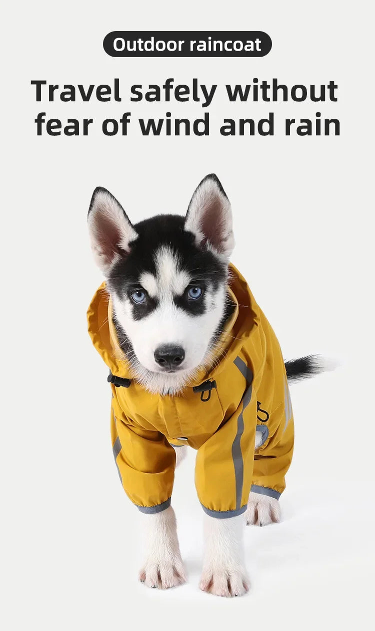Pet Dog Waterproof Raincoat Jumpsuit Reflective Rain Coat Sunscreen Dog Outdoor Clothes Jacket for Small Medium Dog Pet Supplies