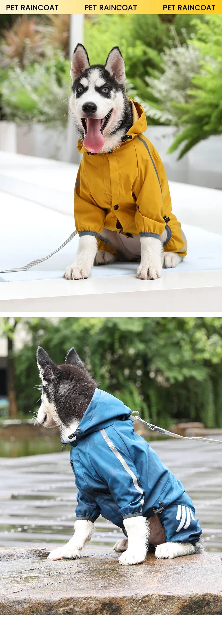 Pet Dog Waterproof Raincoat Jumpsuit Reflective Rain Coat Sunscreen Dog Outdoor Clothes Jacket for Small Medium Dog Pet Supplies