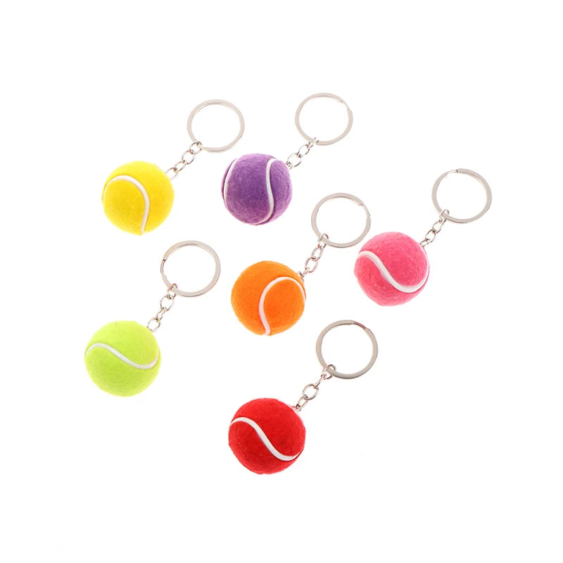 1PC Tennis Ball Key Chain Metal Keychain Car Key Chain Key Ring sports chain pendant Sport Ball Club Souvenir Teenager Fan Gift