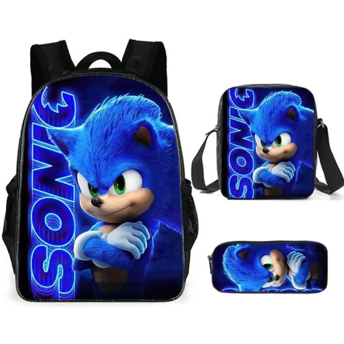 01-Set Zaino Sonic Cartoon Anime adatto per la scuola