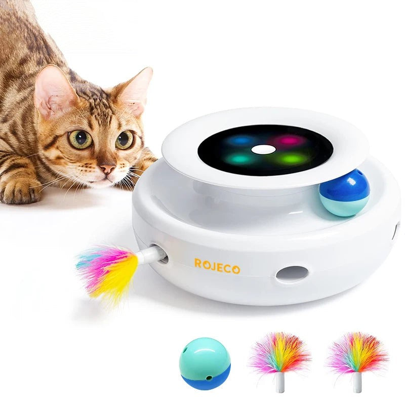 04-Giocattolo 2 in 1 per Gatti – Piuma & Palla Interattiva