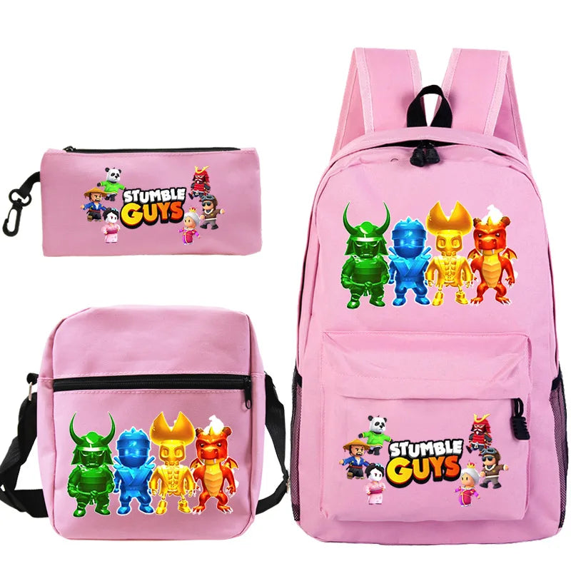 01-π Stumble Guys Zaino 3 pezzi β Scuola e tempo libero
