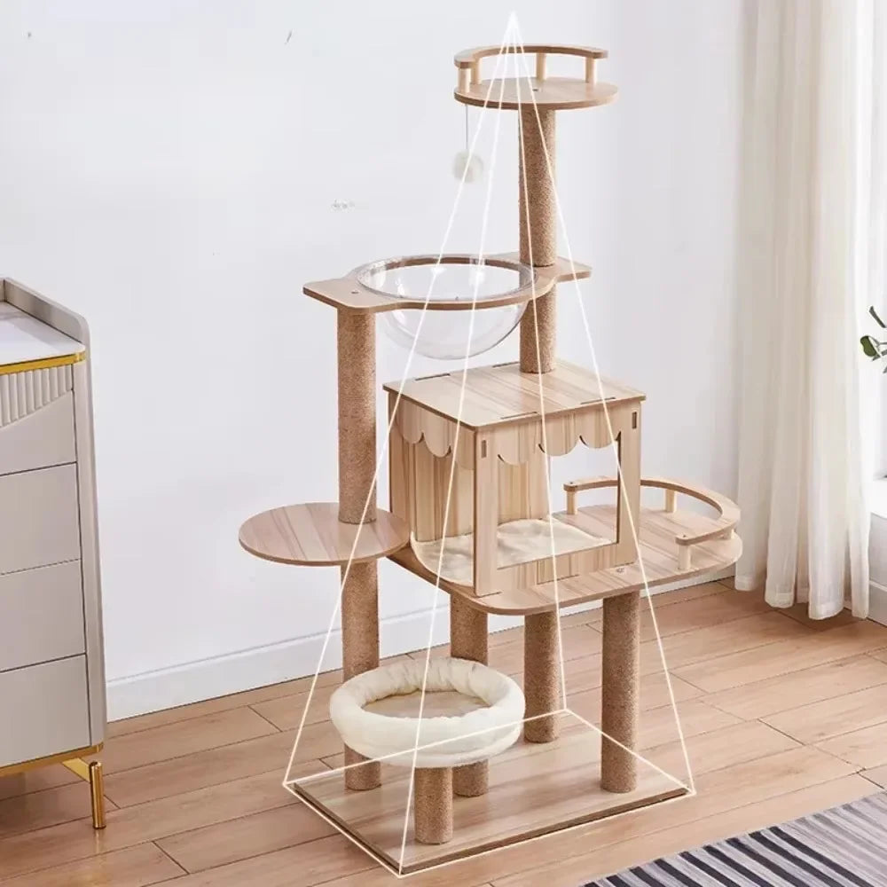 001-Torre per Gatti Regolabile – Tiragraffi, Amaca e Casa sull’Albero