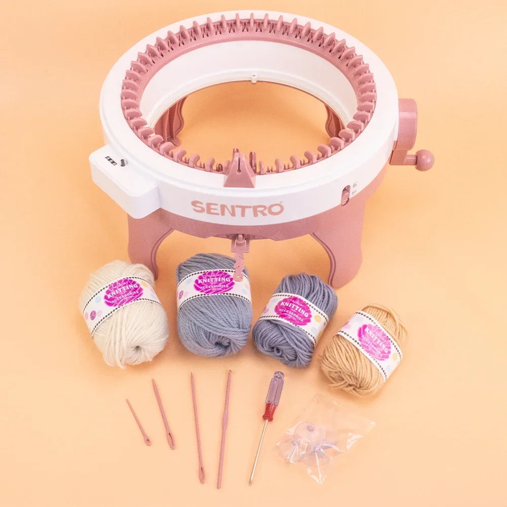 Versatile Efficient 22/40/48-Needles Hand Knitting Machine for DIY Scarves Sweaters Hats Socks Craft Project for Adults and Kids