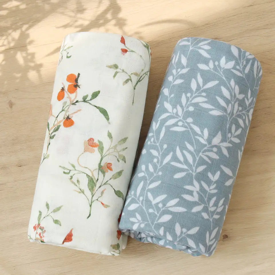Teddy Bear Muslin Swaddle Baby Blanket Super Soft 70% Bamboo 30% Organic Cotton 2 Layers Infant Baby Swaddle Wrap Blanket