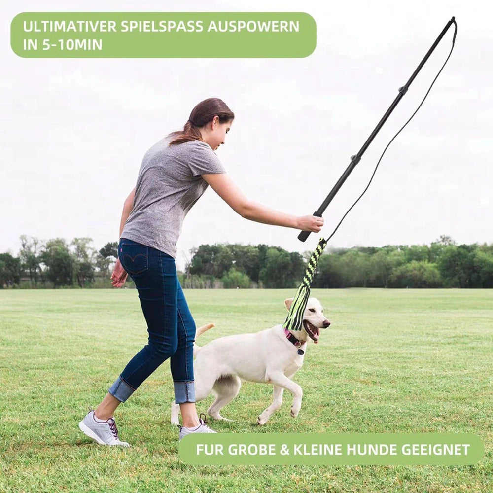 1 Set Retractable Pole Interactive Dog Chew Toys Dogs Chase Drag Chew Toys Outdoor Training Exercise Tool Entertainment Dog Toy