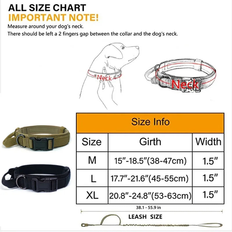05-Collare tattico regolabile in nylon per cani medi e grandi