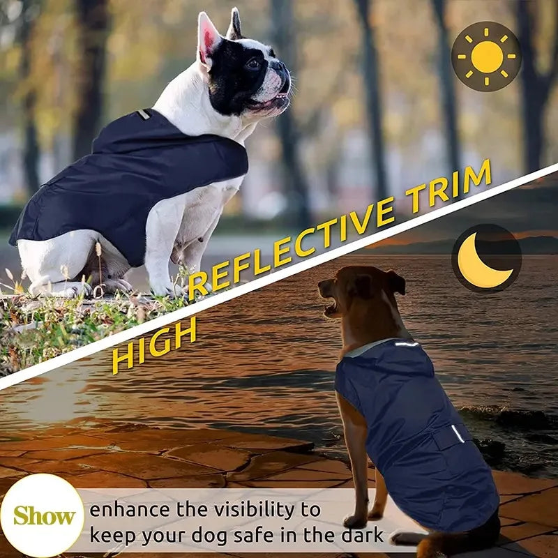 Vestiti Big dog raincoat reflective waterproof windproof hooded raincoat large dog clothing outdoor raincoat dog clothing jacket