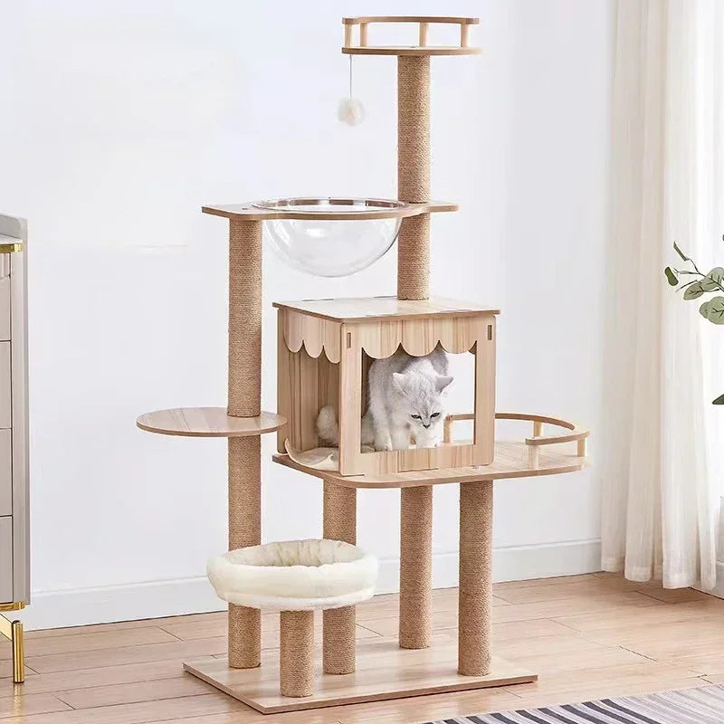001-Torre per Gatti Regolabile – Tiragraffi, Amaca e Casa sull’Albero