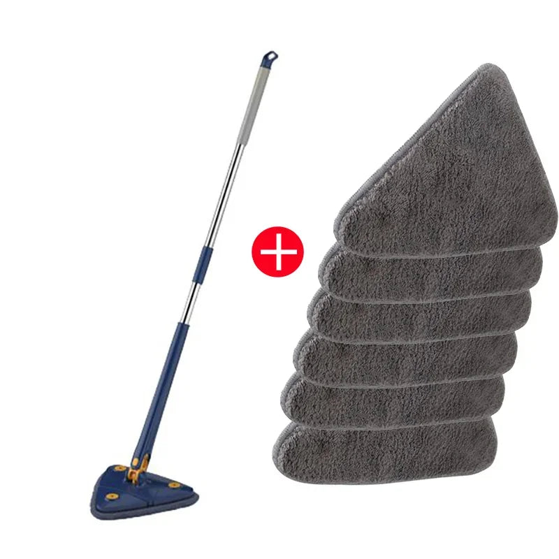 Triangular Mop Clean Tiles Extendable Triangle 360° Swivel Mop Floor Cleaning Squeeze Mops Self-spin Wall Ceiling Cleaning Tools