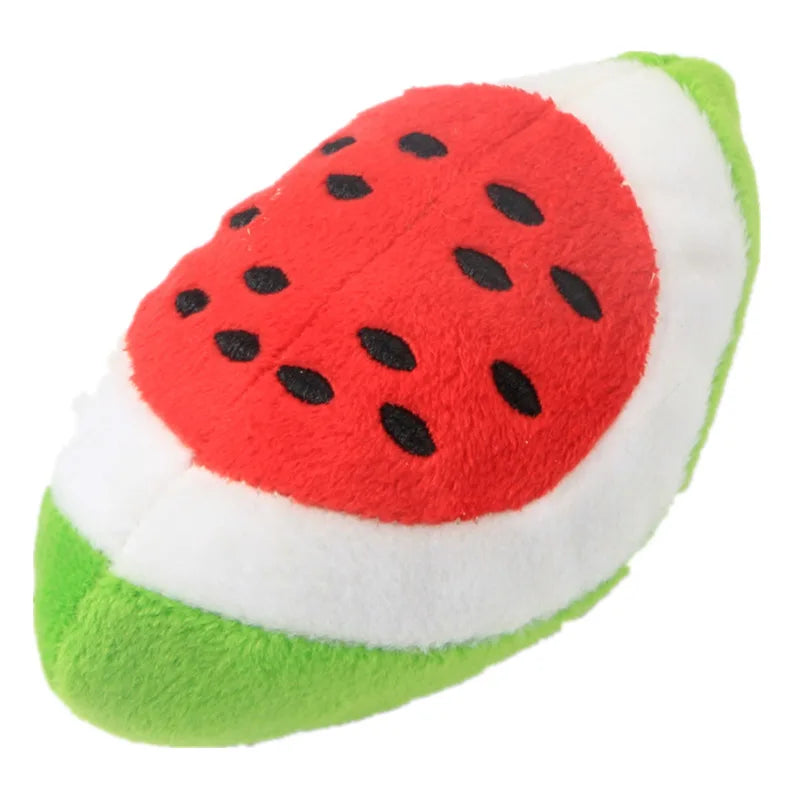 Pet Toys Plush Squeaky Toy Bite-Resistant Clean Dog Chew Puppy Training Toy Soft Banana Bone Vegetable Fruit Pet Supplies DC05