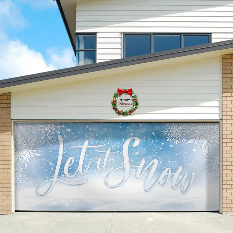 Umi Christmas Garage Door Cover Banner Large Christmas Background Hanging Garage Door Room Multi purpose Decor Christmas Poster