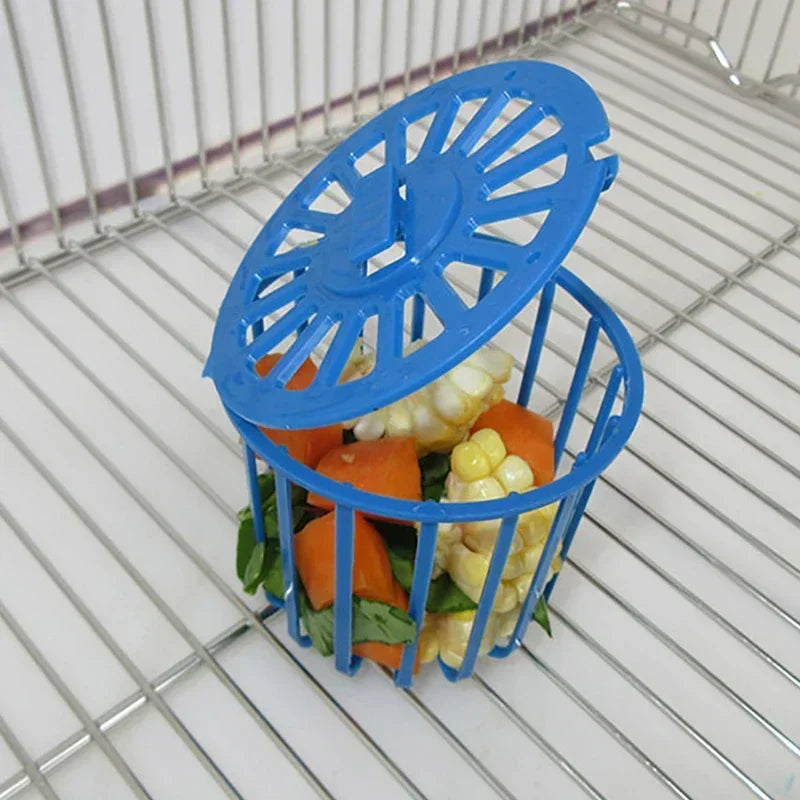 1pcs Bird Parrot Feeder Cage Fruit Vegetable Holder Cage Accessories Hanging Basket Container Toys Pet Budgie Cage Supplies