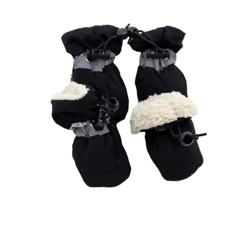 Scarpe 4pcs/set Waterproof Antiskid Puppy Shoes Winter Warm Plus Velvet Anti-slip Rain Snow Boots For Small Dog Cats Snow Socks