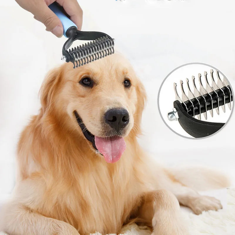 Pet Hair Removal Brush Dog Hair Comb Stainless Steel Automatic Hair Fading Cat Comb Pet Cleaning Grooming Supplies