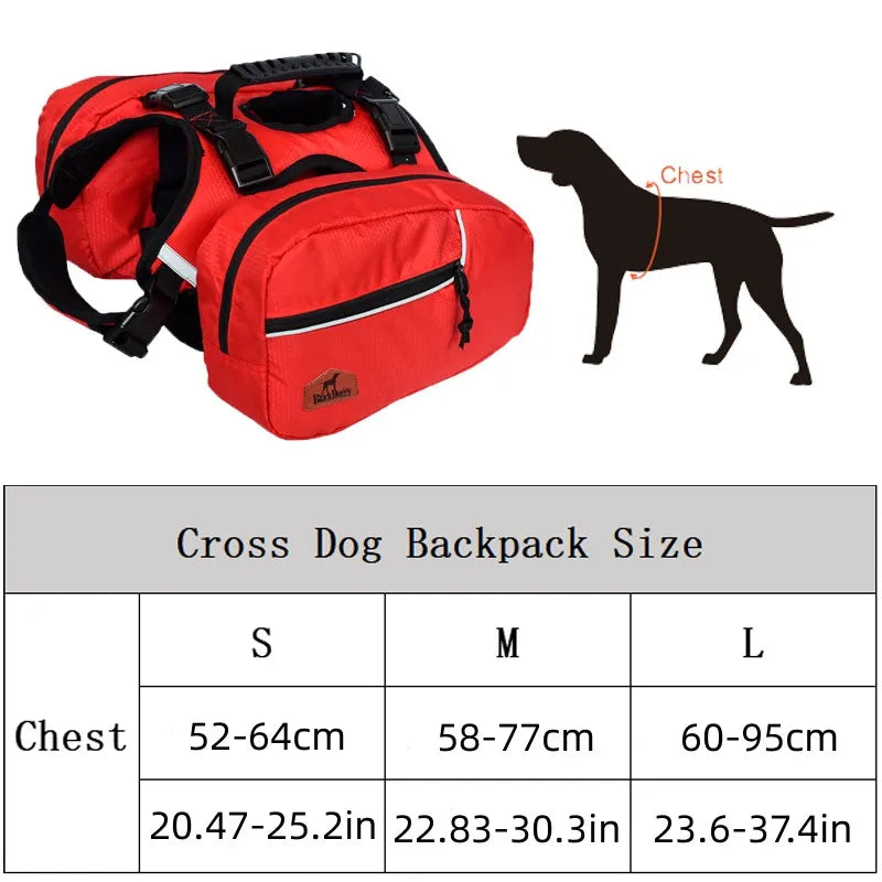 03-Zaino Removibile per Cani – Pettorina Pratica da Trekking