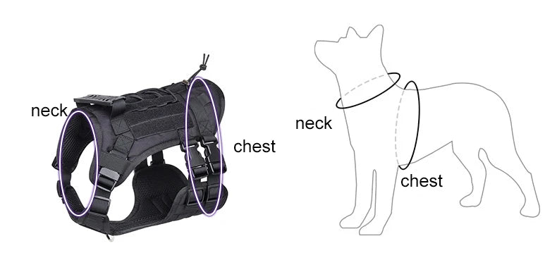 Pettorina Tactical Dog Harness with Handle and Leash Military Dog Walking Accessory for Rottweiler Medium Large Dog Puppy Harness
