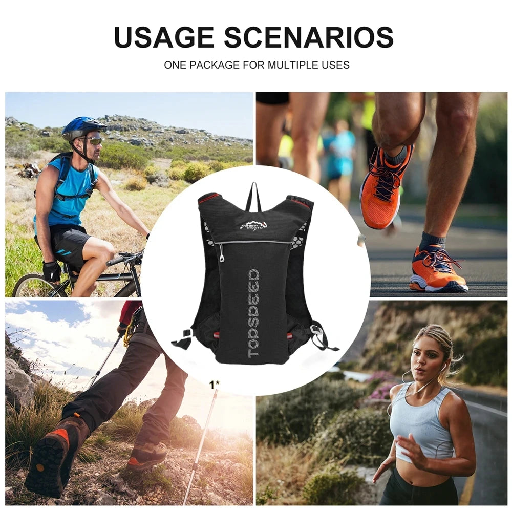 01-Zaino Trail Running 5L ultraleggero con sacca idrica 2L