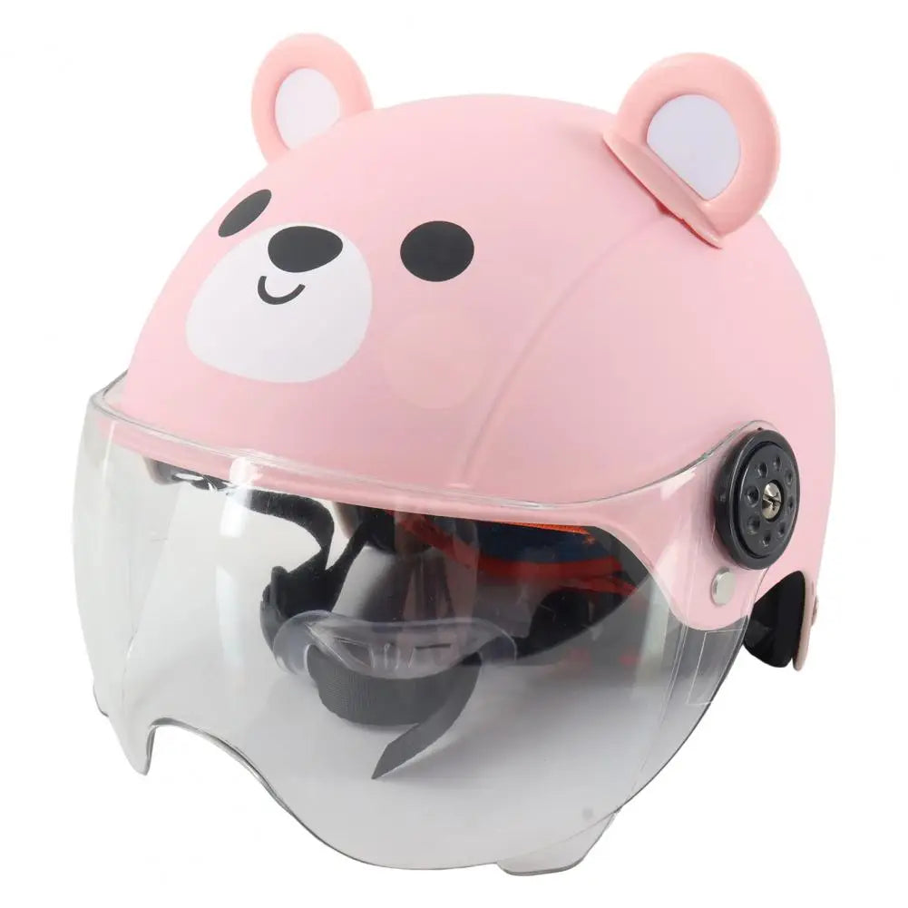 50-Casco per bambini regolabile – Design orsetto, sicurezza bici e skate