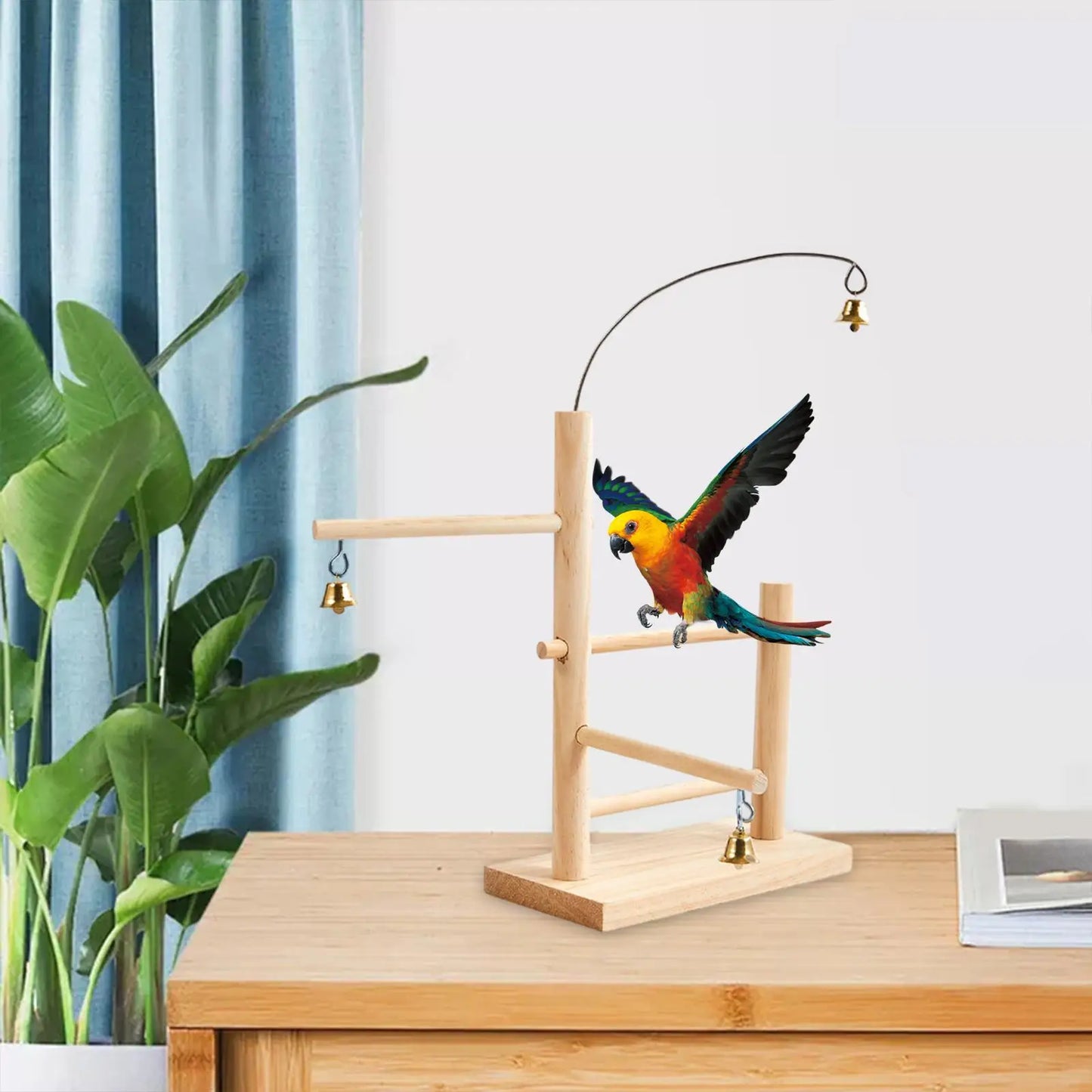 Posatoio Bird Perch Stand Practical Bird Training Stand Play Stand Training Perch for Lovebirds Cockatoo Macaw Cockatiels Activity Toy