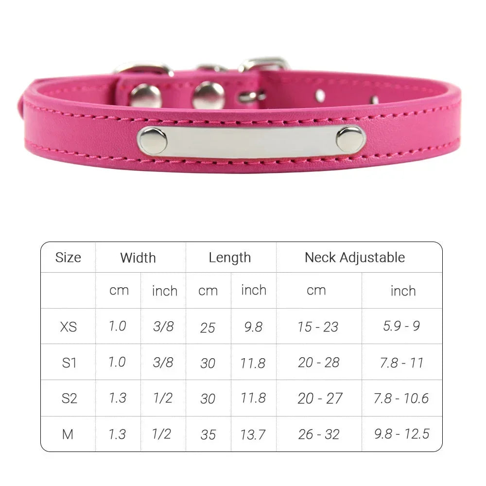 PU Leather Cat Collar Personalized Kitten Collar ID Name Engraving Pet Neck Starp For Cat Small Dog Puppy Accessories Necklace