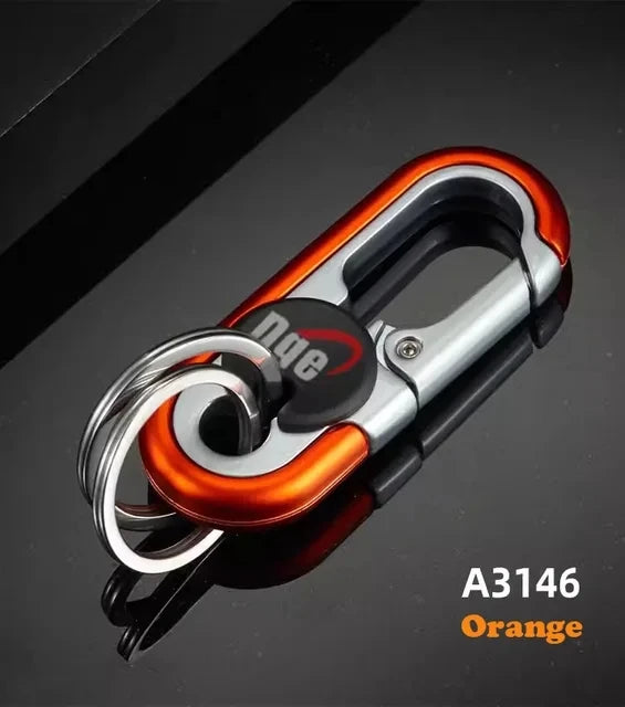 Solid Color Zinc Alloy Waist Hanging Lock Keychain Men's Business Car Keychain Double Ring Motorcycle Electric Car Key Chain