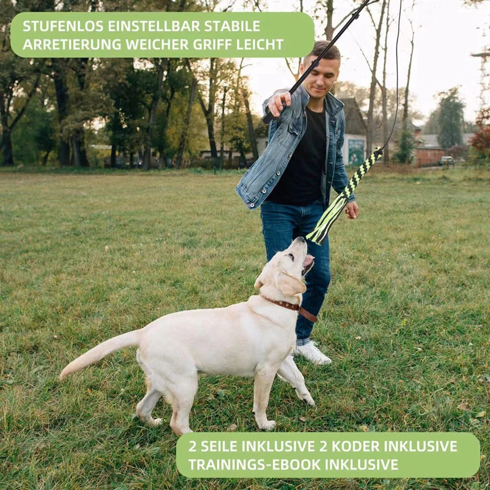 1 Set Retractable Pole Interactive Dog Chew Toys Dogs Chase Drag Chew Toys Outdoor Training Exercise Tool Entertainment Dog Toy