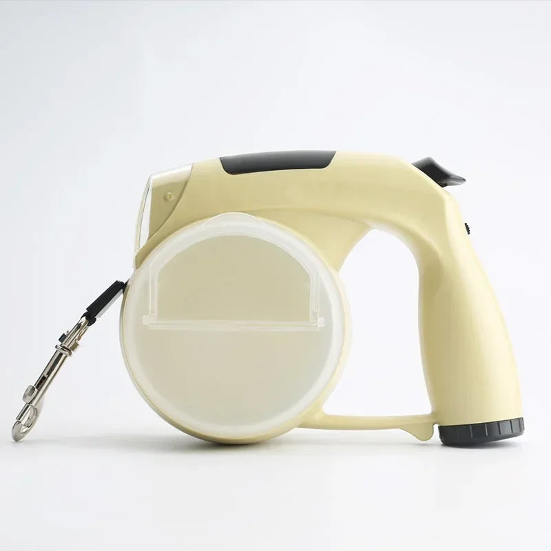 Retractable Dog Leash with Light for Night Walking Pet Dog Lead with Water Bowl Food Box Poop Bag Container Puppy Accessories