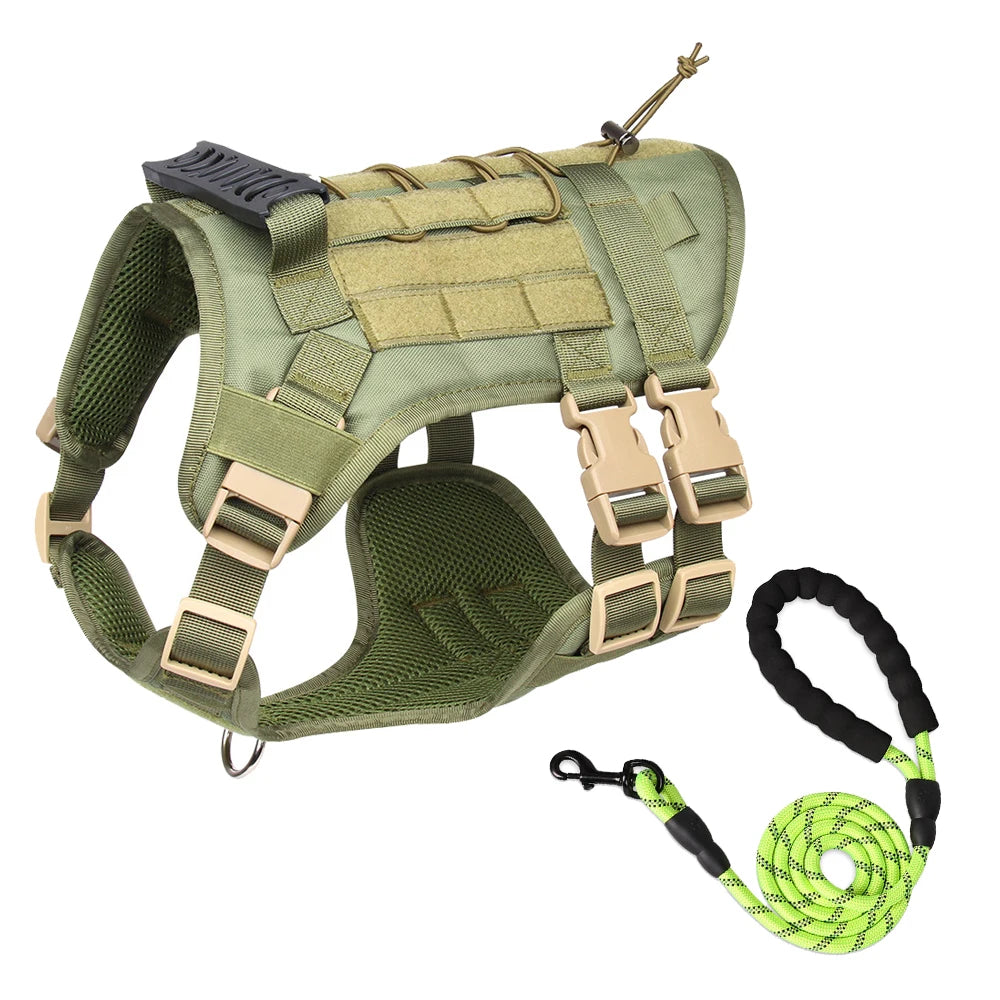 Pettorina Tactical Dog Harness with Handle and Leash Military Dog Walking Accessory for Rottweiler Medium Large Dog Puppy Harness