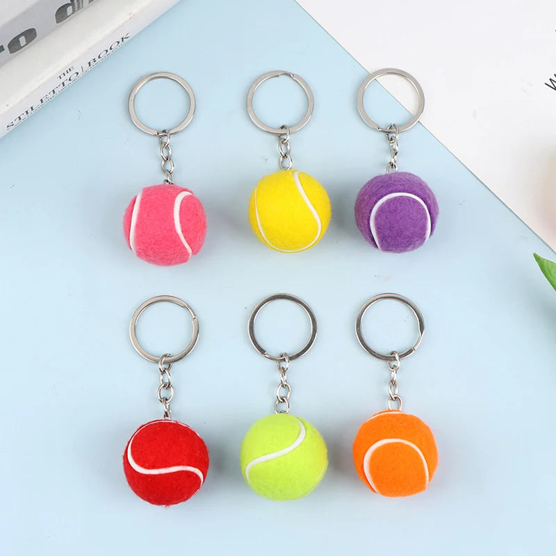 1PC Tennis Ball Key Chain Metal Keychain Car Key Chain Key Ring sports chain pendant Sport Ball Club Souvenir Teenager Fan Gift