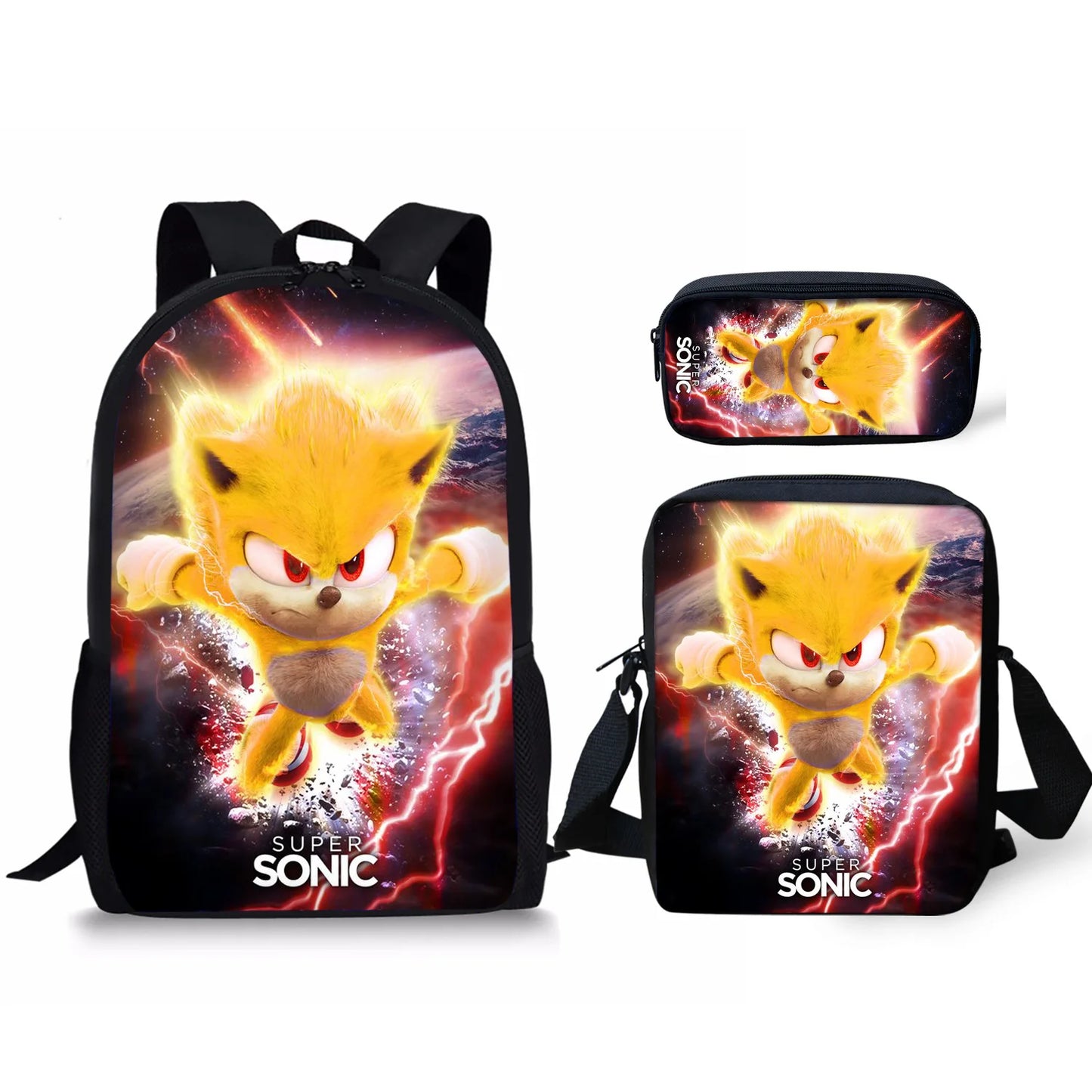 01-Set Zaino Sonic Cartoon Anime adatto per la scuola