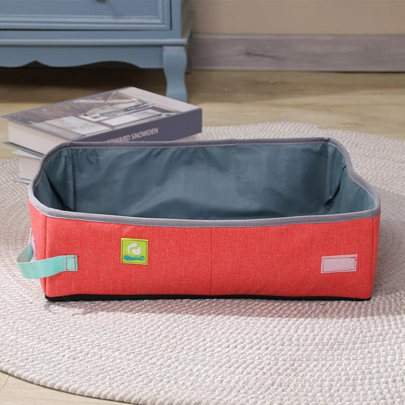 Lettiera Semi Enclosed Cat Litter Box, Foldable, Portable, Waterproof, Oxford Cloth, Open Cat Toilet Cat Litter Box Pet Supplies & Pet