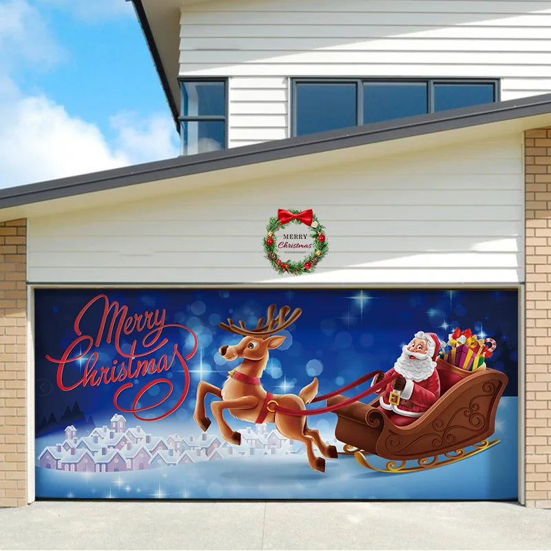 Umi Christmas Garage Door Cover Banner Large Christmas Background Hanging Garage Door Room Multi purpose Decor Christmas Poster