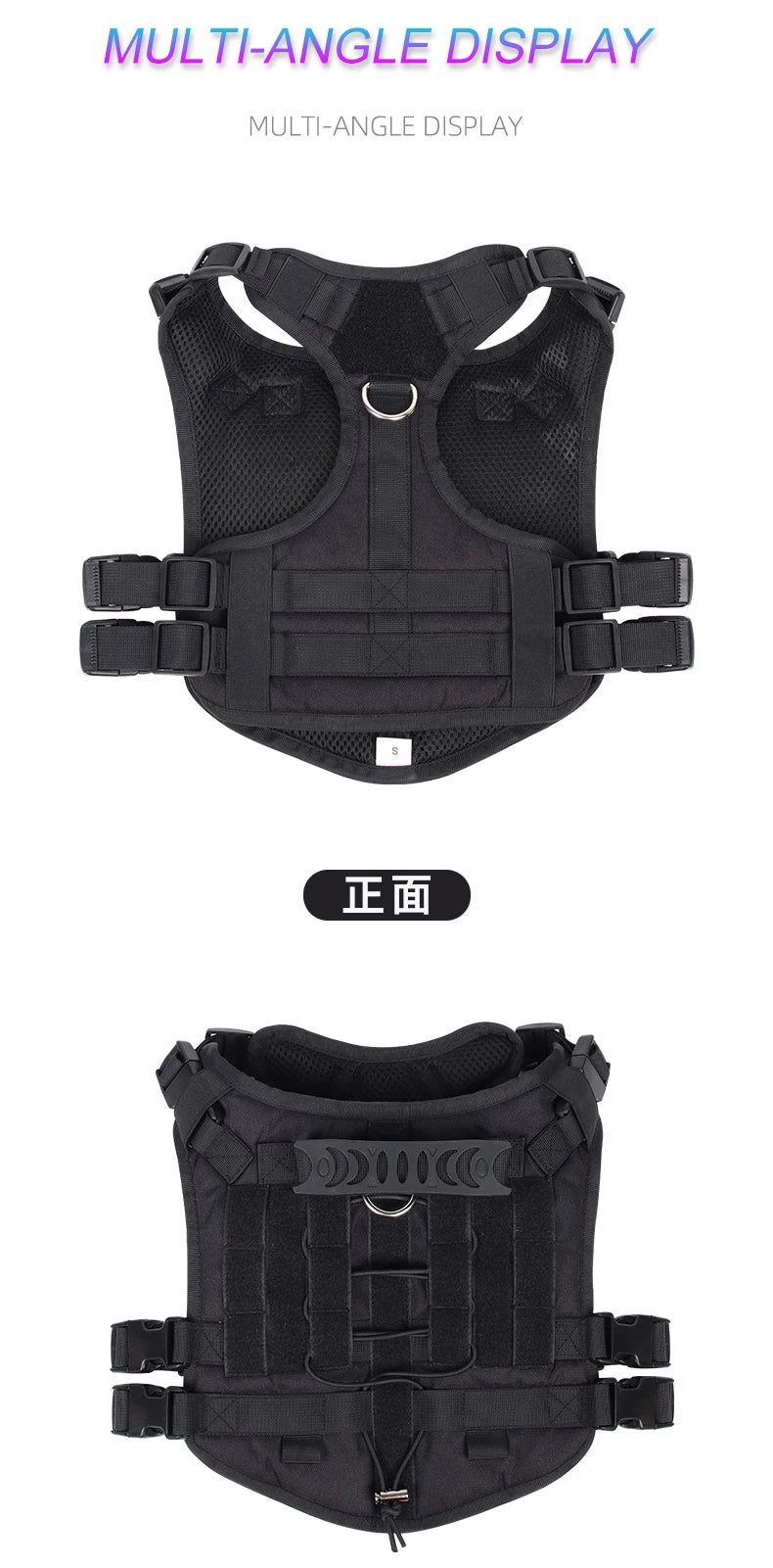 Pettorina Tactical Dog Harness with Handle and Leash Military Dog Walking Accessory for Rottweiler Medium Large Dog Puppy Harness
