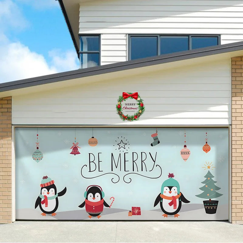 Umi Christmas Garage Door Cover Banner Large Christmas Background Hanging Garage Door Room Multi purpose Decor Christmas Poster